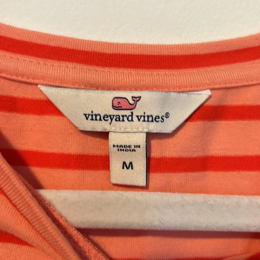 NWOT Vineyard Vines Girls Every Day Jersey Dress Orange Striped - size Medium